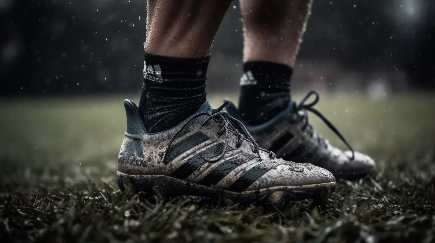 Une paire de chaussures d'un joueur de rugby